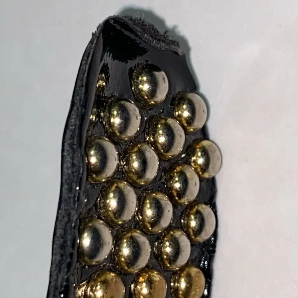 Japanese Y2K Punk Crystal Studded Black and Gold Belt Unisex One Size